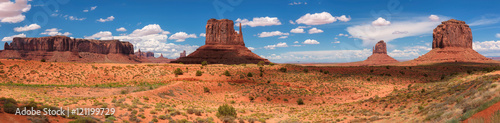 Classic western panoramic landscape in Monument Valley, Arizona