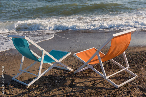 colorful beach chairs