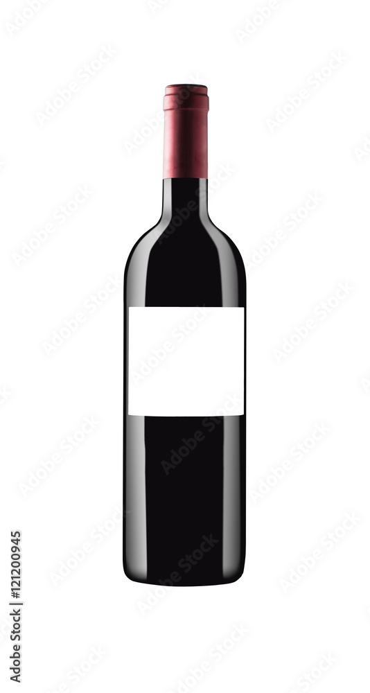 red italian wine bottle isolated and with black label and red ca red italian wine bottle isolated and with black label and red ca