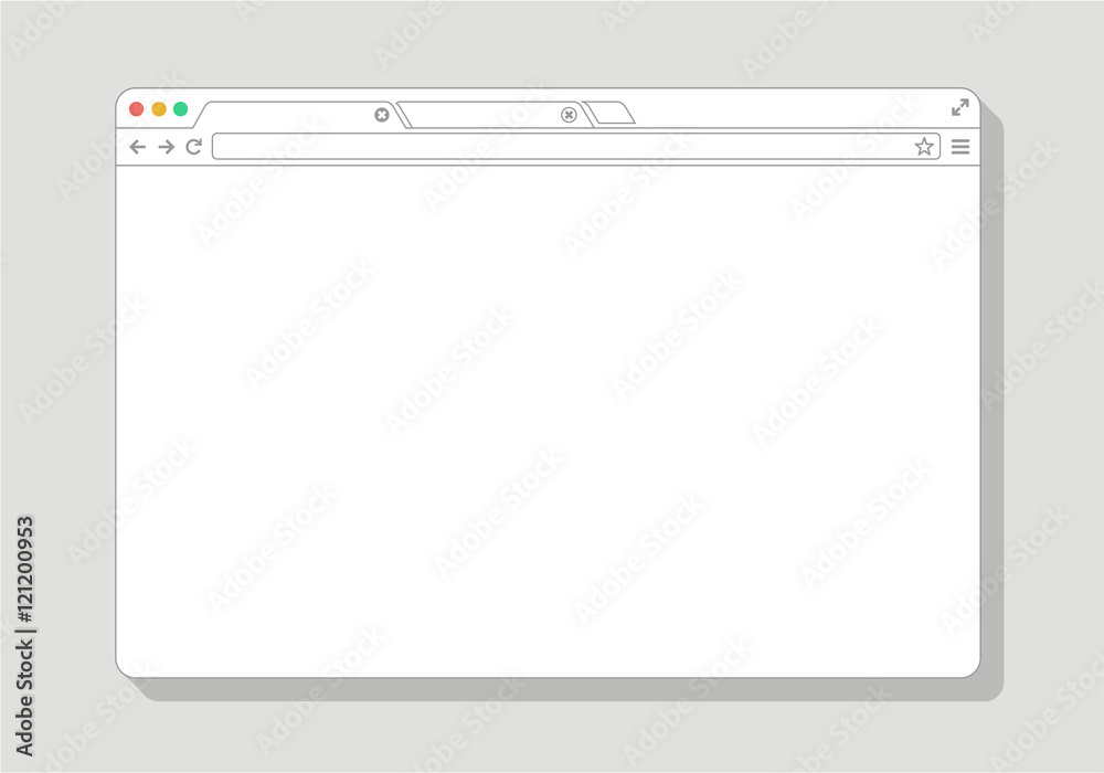 web Simple Browser window line drawing white, flat web Simple Browser window line drawing white, flat