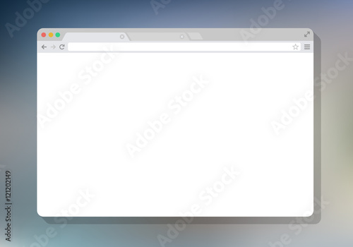 web Simple Browser window white, color background, flat