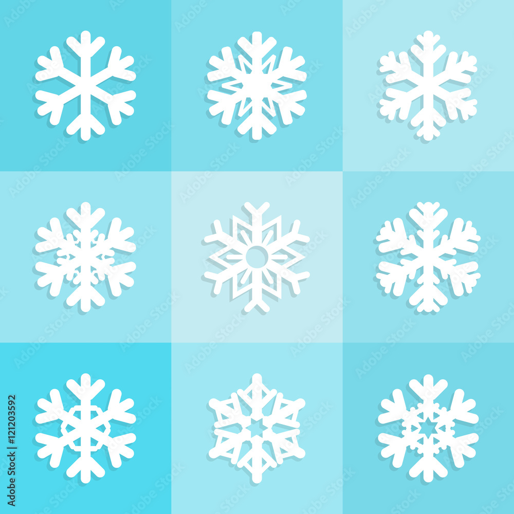 Snowflakes icons set design, Christmas winter collection Snowflakes icons set design, Christmas winter collection
