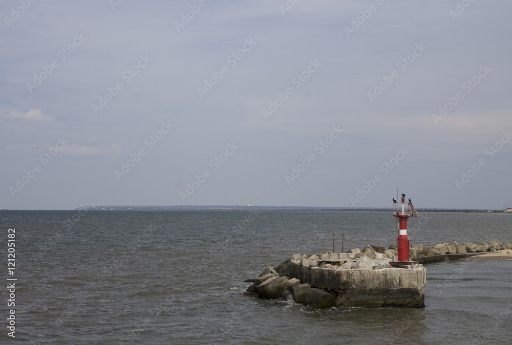 Lighthouse on the crossing Kerch, Crimea