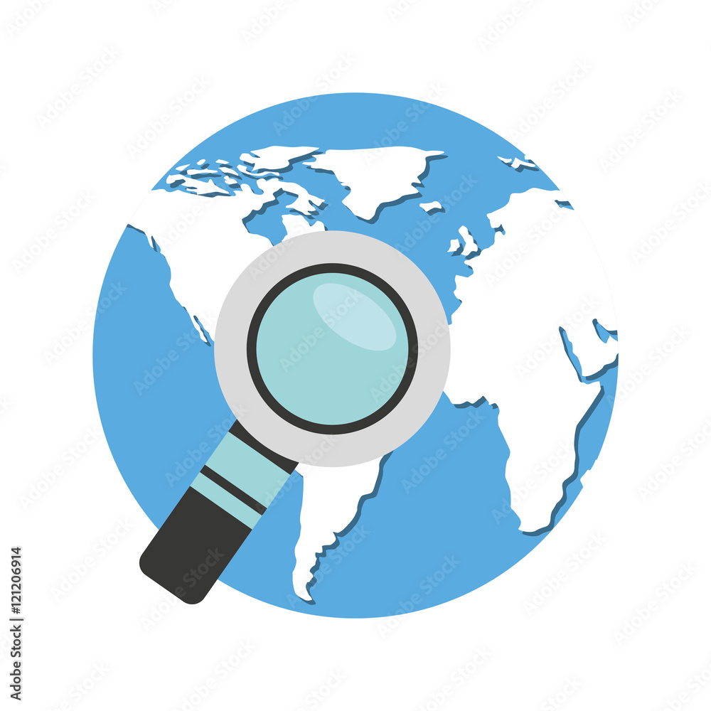 world planet with magnifying glass vector illustration design world planet with magnifying glass vector illustration design