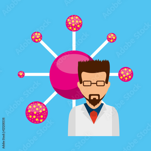 scientific laboratory worker concept vector illustration design