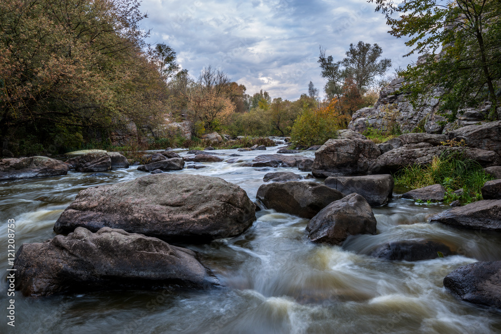 Mountain stream _ autumn scene Mountain stream _ autumn scene