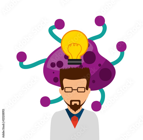scientific laboratory worker concept vector illustration design