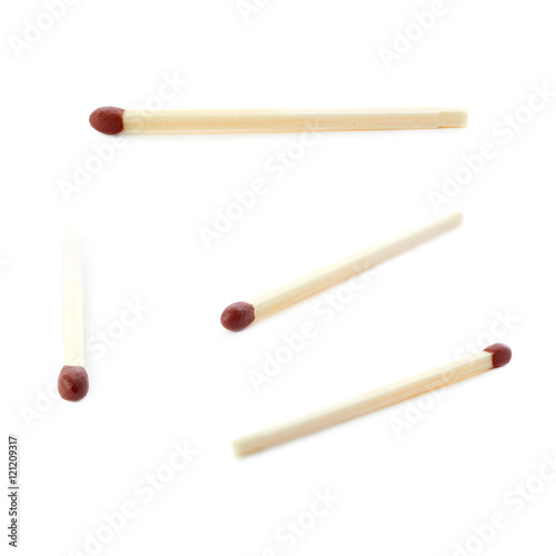 Set of Wooden match isolated over the white background