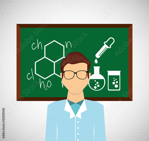 scientific laboratory worker concept vector illustration design