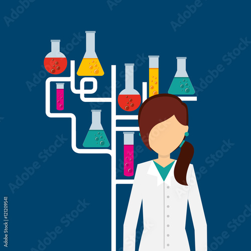 scientific laboratory worker concept vector illustration design