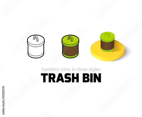 Trash bin icon in different style