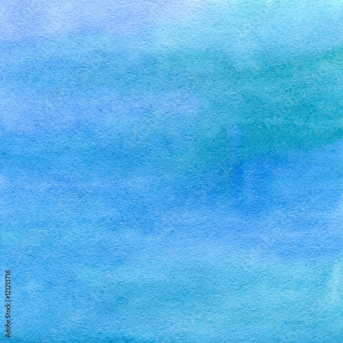 Hand drawn blue watercolor abstract texture. Raster background.