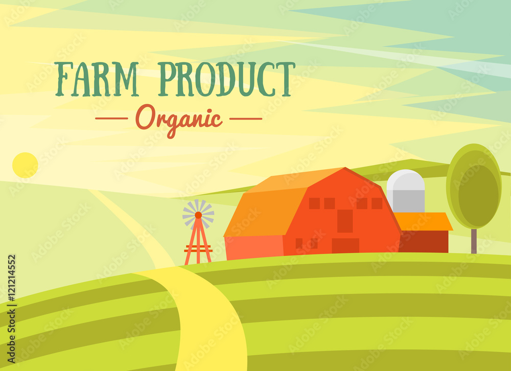 Naklejka premium Farm Product Organic. Vector