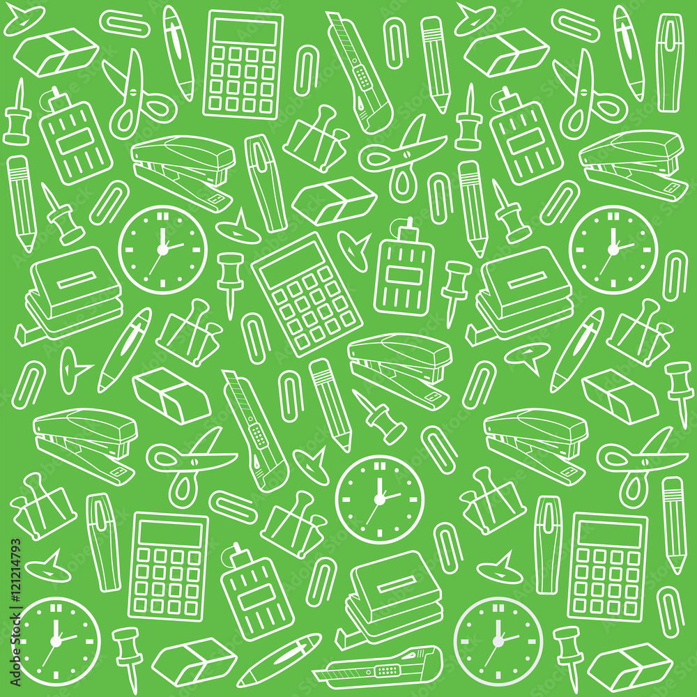 Office supplies seamless background Office supplies seamless background