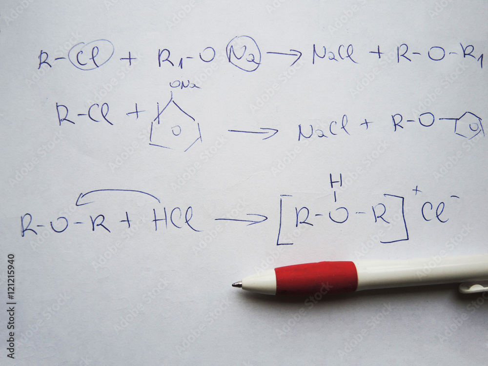 Handwriting chemistry formula with pen Handwriting chemistry formula with pen