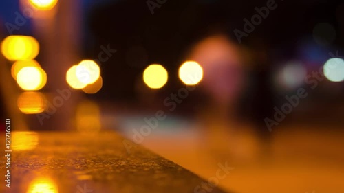 defocused blinking of night city