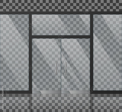 Glass store facade vector illustration