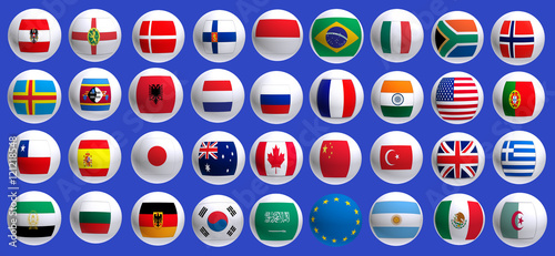 Image of flags of countries close up