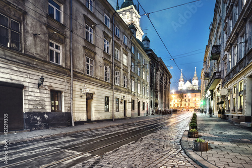 Stone-paved street in old town