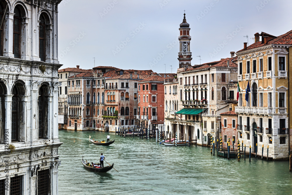 Venice Grand Canal Close Palaces