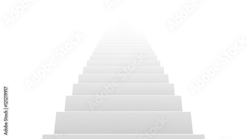 Straight stairs on a white background