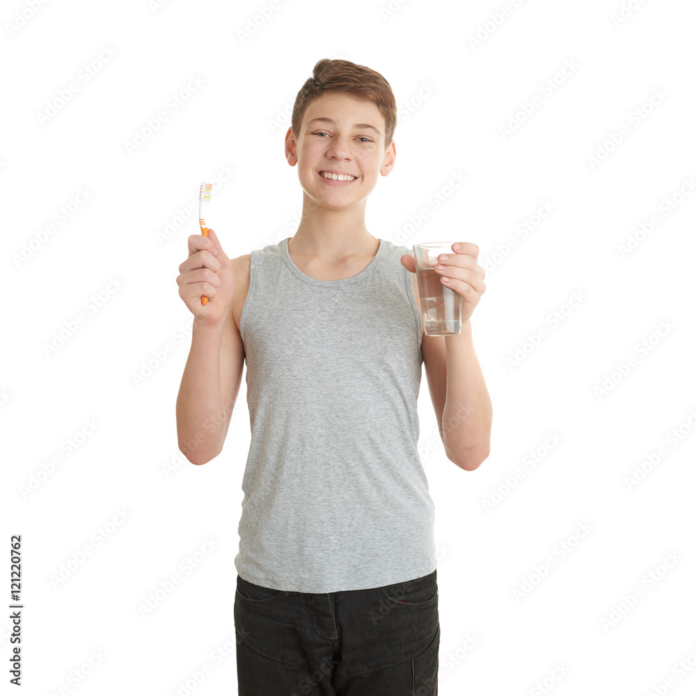 Cute teenager boy over white isolated background Cute teenager boy over white isolated background