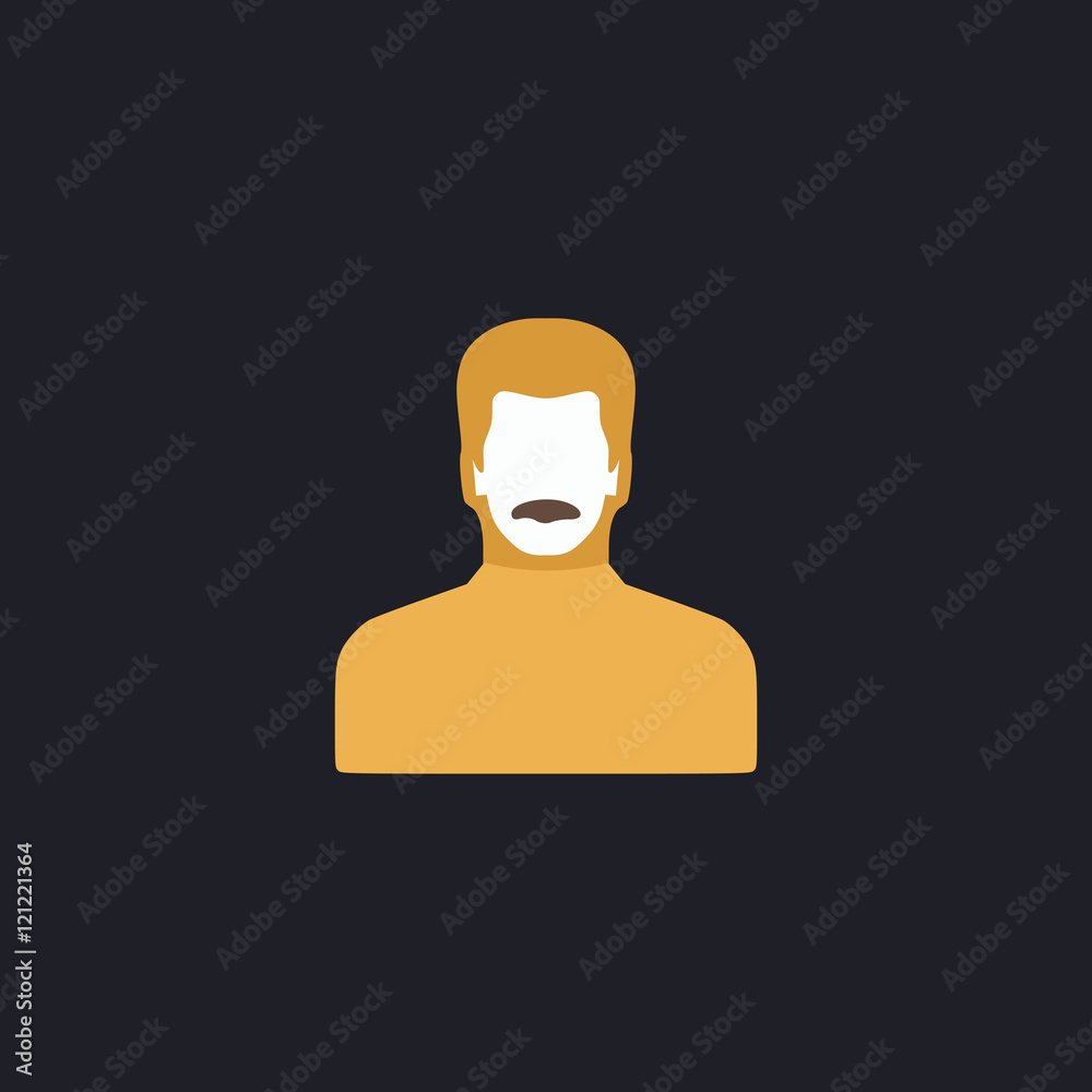 mustached man computer symbol mustached man computer symbol