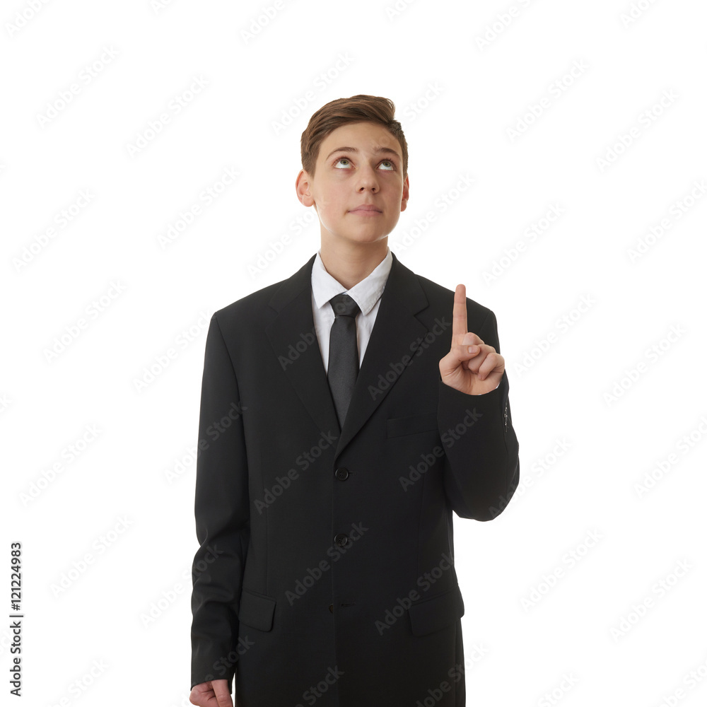 Cute teenager boy over white isolated background Cute teenager boy over white isolated background