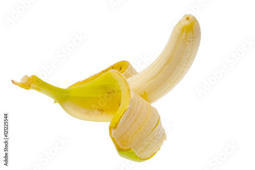 Banana peeled isolated on white background