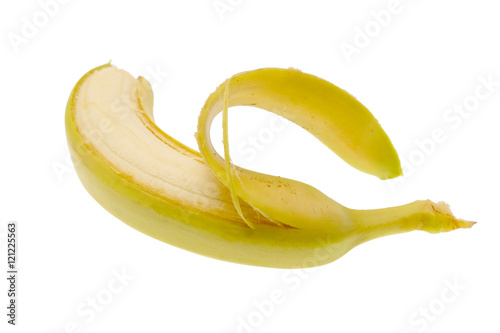 Banana peeled isolated on white background