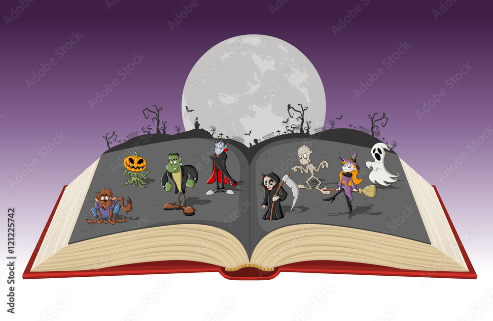 Cartoon Halloween Full Moon