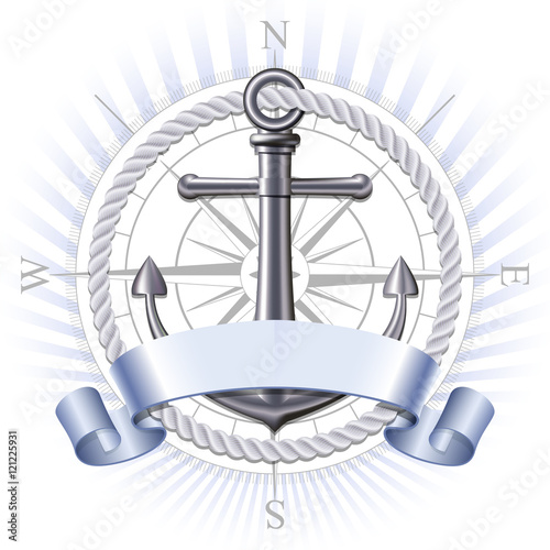 Anchor emblem, vector