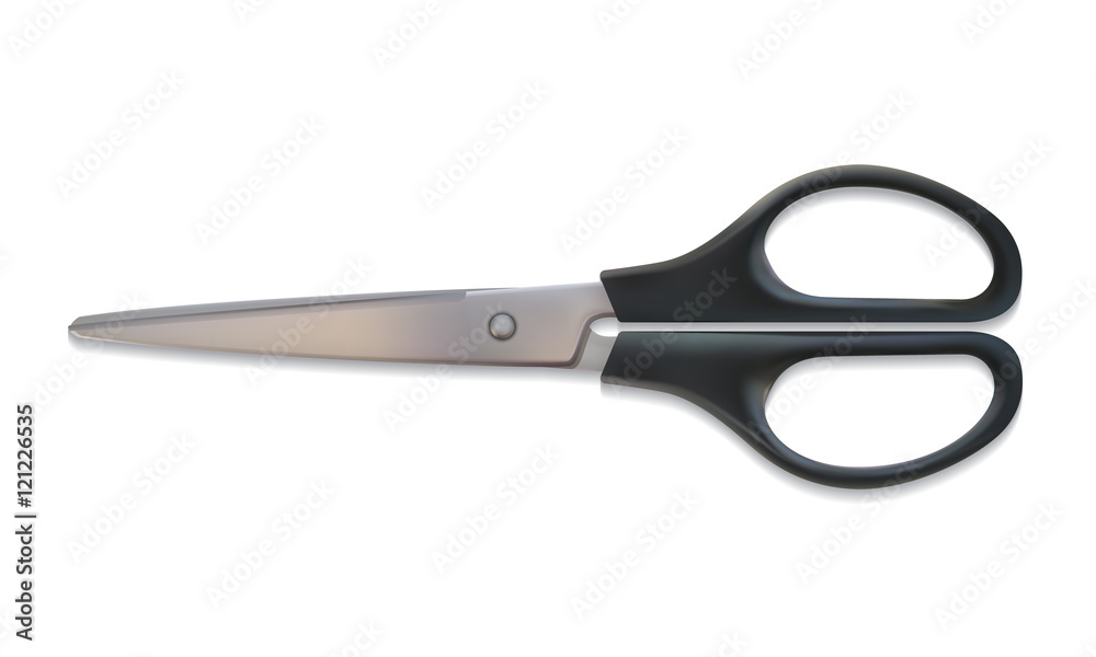 Black scissors isolated on white background. Black scissors isolated on white background.