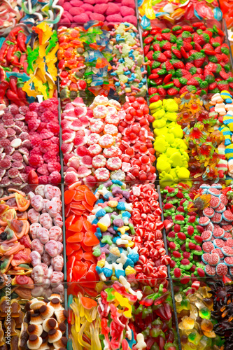Süßwaren auf dem Boqueria Markt in Barcelona