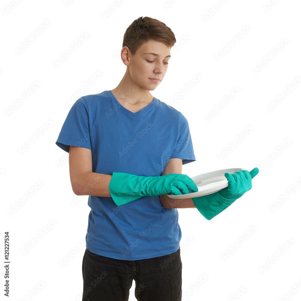 Cute teenager boy over white isolated background Cute teenager boy over white isolated background