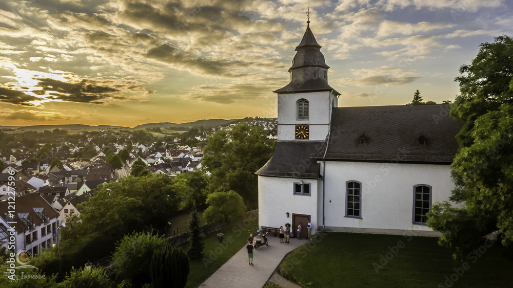 Fototapeta premium German church sunset