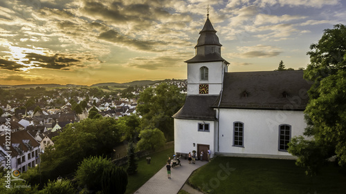 German church sunset