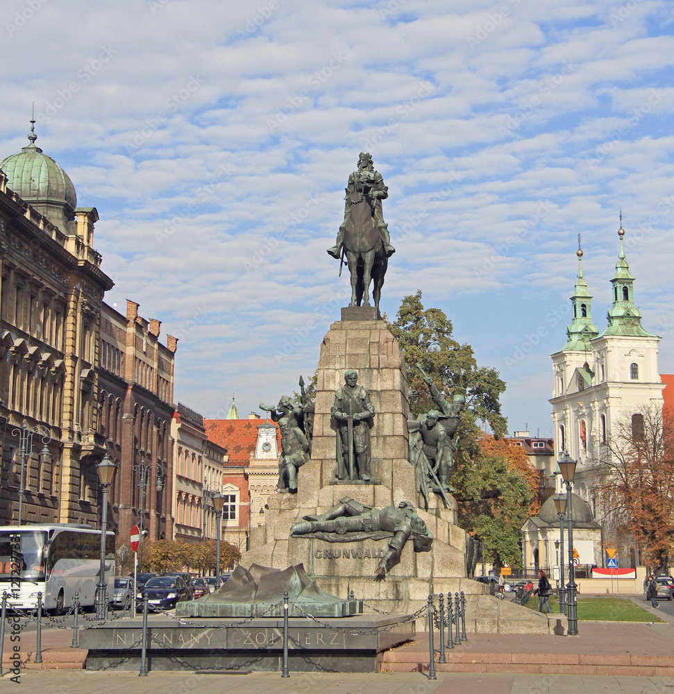 Battle of Grunwald monument in Krakow, Poland