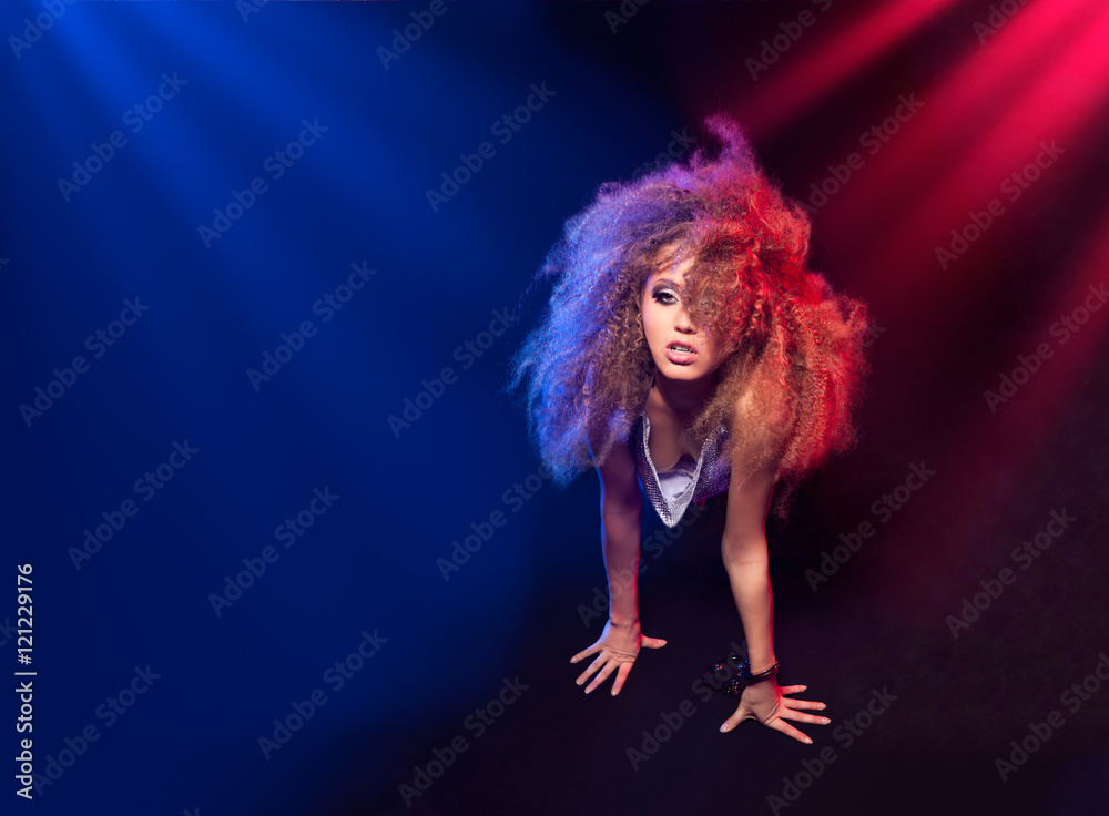 Sexy woman is dancing disco Sexy woman is dancing disco