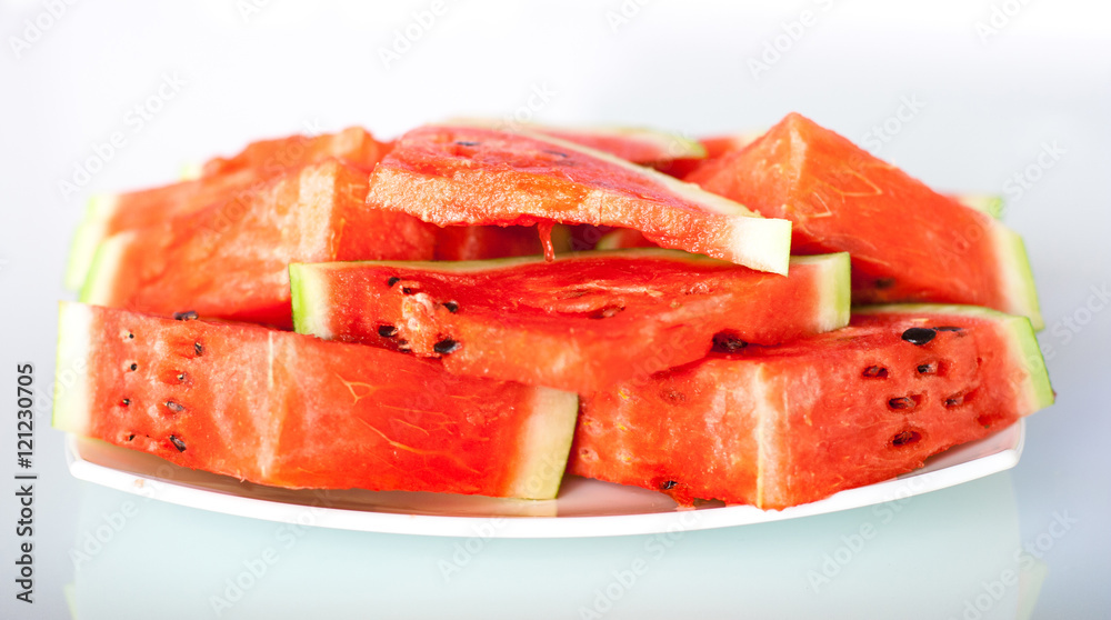 watermelon white plate