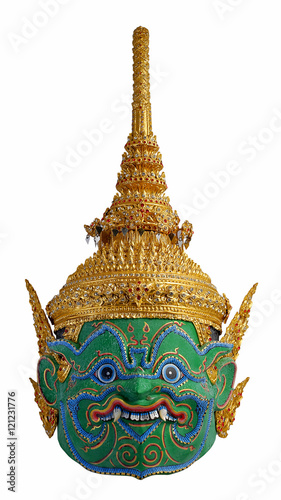 Thai “Khon” mask head  “Indrajit