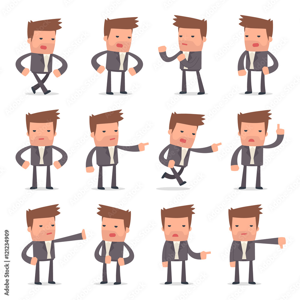 Set of Angry and Wrathful Character Competitor abuses and accuse Set of Angry and Wrathful Character Competitor abuses and accuse