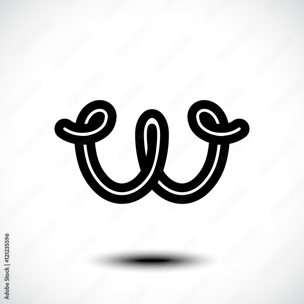 Vector illustration of abstract icon based on the letter W Vector illustration of abstract icon based on the letter W