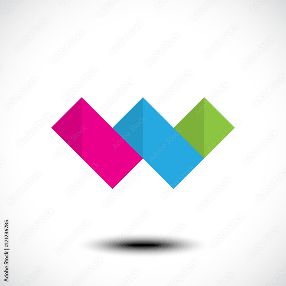 Vector illustration of abstract icon based on the letter W Vector illustration of abstract icon based on the letter W