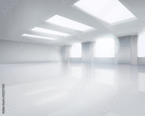 Large empty room. Vector illustration.