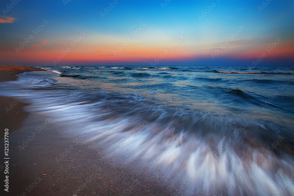 Magnificent long exposure sea sunset Magnificent long exposure sea sunset
