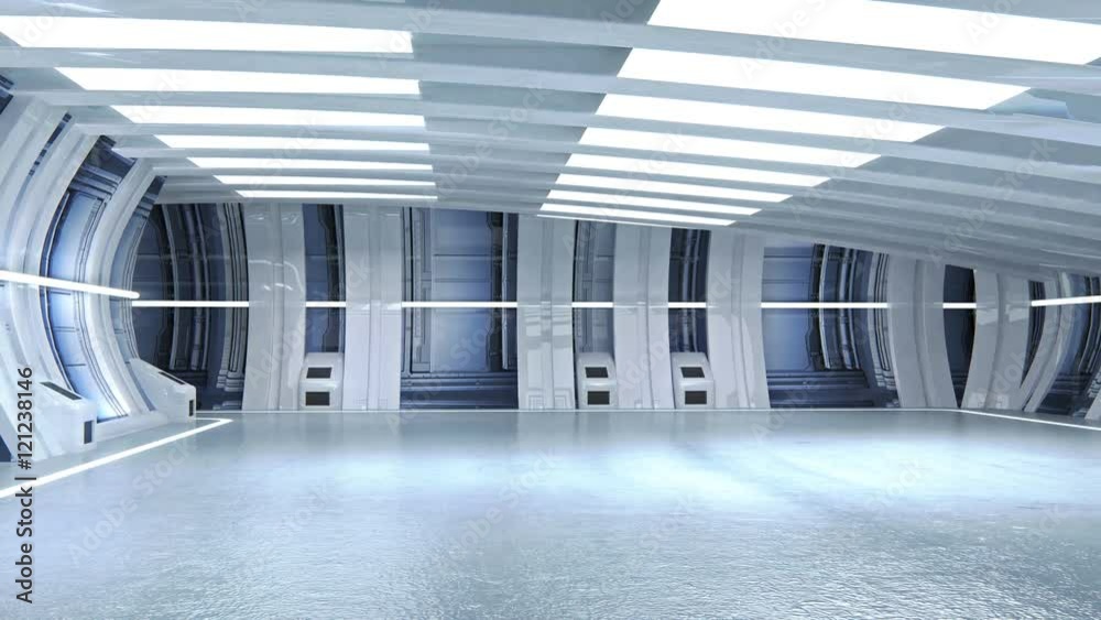 3D render tunnel sci fi for use in presentations, education manuals, design, etc.