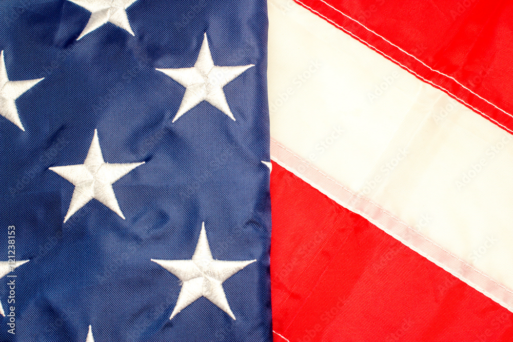 Fototapeta premium US flag, close up view