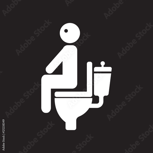 flat icon in black and white style people diarrhea
