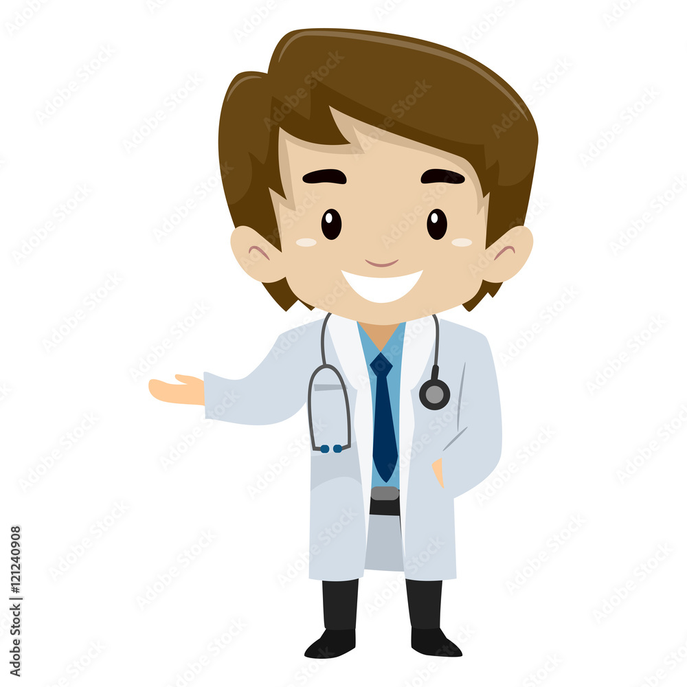 Vector Illustration of Male Kid wearing a Doctor Uniform Vector Illustration of Male Kid wearing a Doctor Uniform